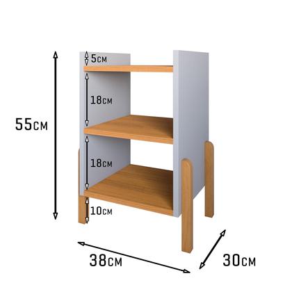 Imagem de Mesa De Cabeceira Quarto Sofia Com Prateleiras Moderna Pé Em Madeira Maciça
