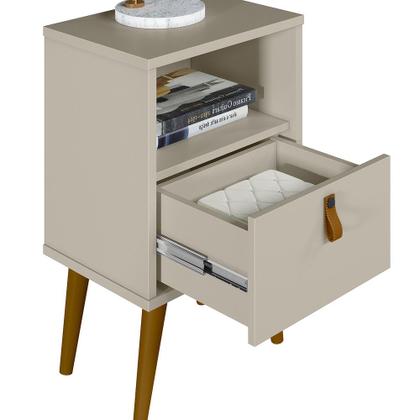 Imagem de Mesa de Cabeceira Retrô 1 Gaveta Búzios Linea Brasil