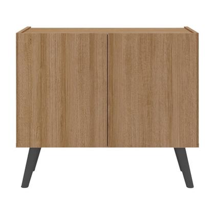 Imagem de Mesa De Cabeceira Retrô 2 Portas Multimóveis Mp4133 Rustic/preta Rustic/preto