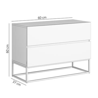 Imagem de Mesa De Cabeceira Retrô Alto Padrão Com 2 Gavetas Base Cobre