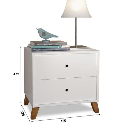 Imagem de Mesa de cabeceira retro branco chipre