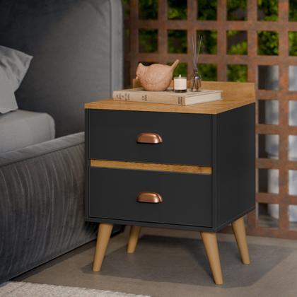 Imagem de Mesa de Cabeceira Retrô Com 2 Gavetas Dream Madero New - Varias Cores - Compre Aqui
