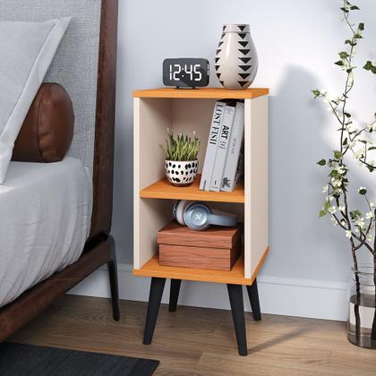 Imagem de Mesa de cabeceira retro com prateleira bide Charme Criado Quarto