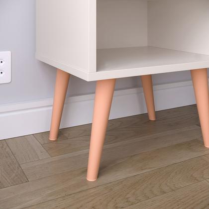 Imagem de Mesa de Cabeceira Retro Decore 1 Gaveta e Nicho Pés Palito Cores Disponiveis