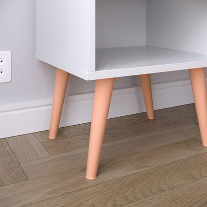 Imagem de Mesa de Cabeceira Retro Decore 1 Gaveta e Nicho Pés Palito Cores Disponiveis