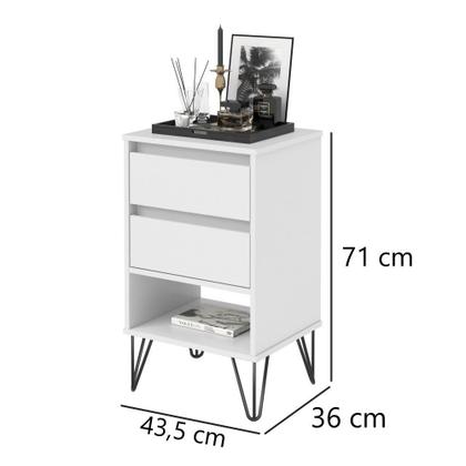 Imagem de Mesa de Cabeceira Retro Iron Ej Freijó Off 25145 Quarto