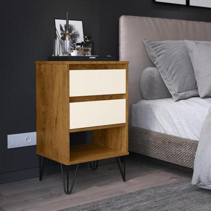 Imagem de Mesa de Cabeceira Retro Iron Ej Freijó Off 25145 Quarto