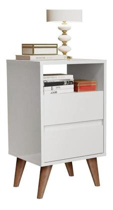 Imagem de Mesa De Cabeceira Retro Like 2 Gavetas E Nicho