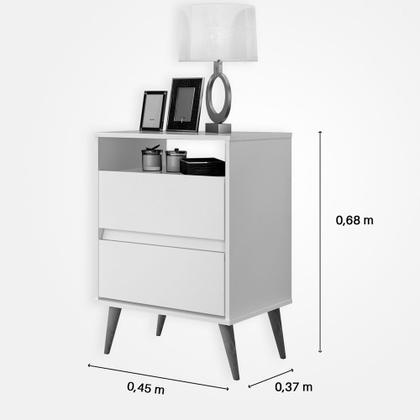 Imagem de Mesa De Cabeceira Retro Lotus 2 Gavetas