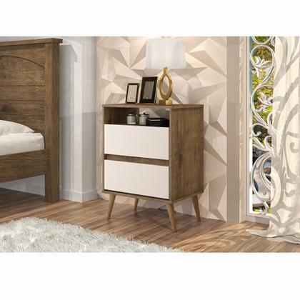 Imagem de Mesa de Cabeceira Retro Lotus 2G Jequitibá Off W. J&A Móveis