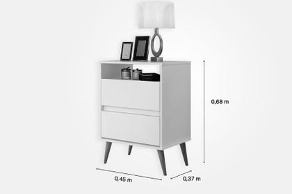 Imagem de Mesa de Cabeceira Retro Lotus 2G Off W. Jequitibá J&A Móveis