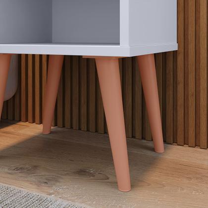 Imagem de Mesa De Cabeceira Retro Milena Com Nicho Com Pés Em Pvc