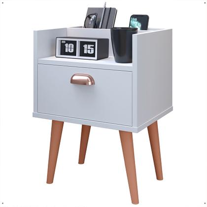 Imagem de Mesa De Cabeceira Retro Milena Com Nicho Com Pés Em Pvc