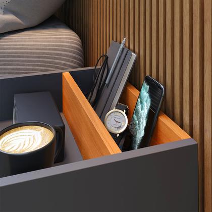 Imagem de Mesa De Cabeceira Retro Milena Com Nicho Com Pés Em Pvc