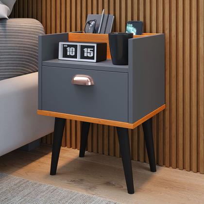 Imagem de Mesa De Cabeceira Retro Milena Com Nicho Com Pés Em Pvc