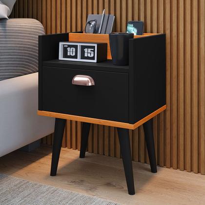 Imagem de Mesa De Cabeceira Retro Milena Com Nicho Com Pés Em Pvc