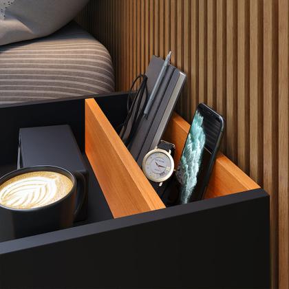 Imagem de Mesa De Cabeceira Retro Milena Com Nicho Com Pés Em Pvc