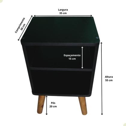 Imagem de Mesa De Cabeceira Retrô Pé Palito Tripé Quarto Decoração