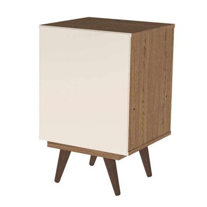 Mesa de Cabeceira Retrô Plus Rustik Carvalho Branco Acetinado - Mobly Imagem de Mesa de Cabeceira Retrô Plus Rustik Carvalho Branco Acetinado