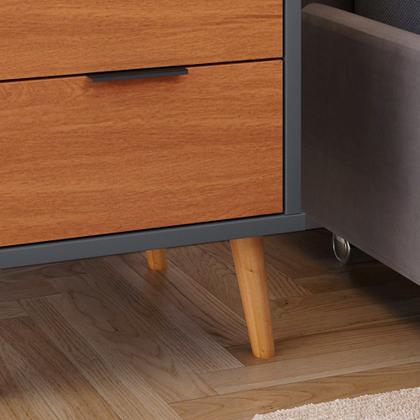 Imagem de Mesa De Cabeceira Retrô Quarto Mesa Lateral Canto Decorativo Toni 3 Gavetas G2 Plus