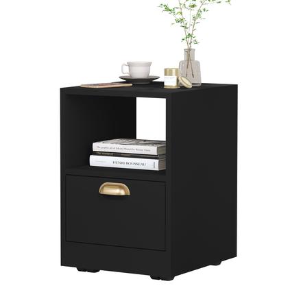 Imagem de Mesa De Cabeceira Retrô Set Compacta Com Rodizíos 1 Gavetas