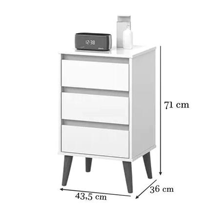 Imagem de Mesa de Cabeceira Retro Wood Ej Móveis Preto/Nature 22307