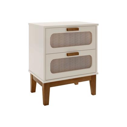 Imagem de Mesa De Cabeceira Santorini 2 Gavetas 45 Cm Off White