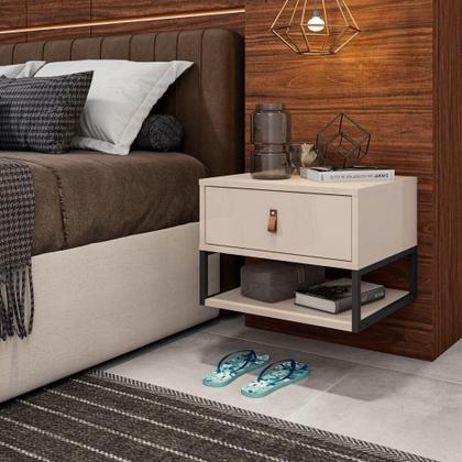 Imagem de Mesa de Cabeceira Sigma Off White Casa D Móveis Quarto