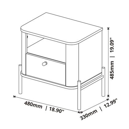 Imagem de Mesa de Cabeceira Slim Tucupi Off White com Nature Pe Bronze - Moveis JB