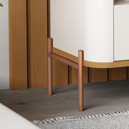 Imagem de Mesa de Cabeceira Slim Tucupi Off White com Nature Pe Bronze - Moveis JB