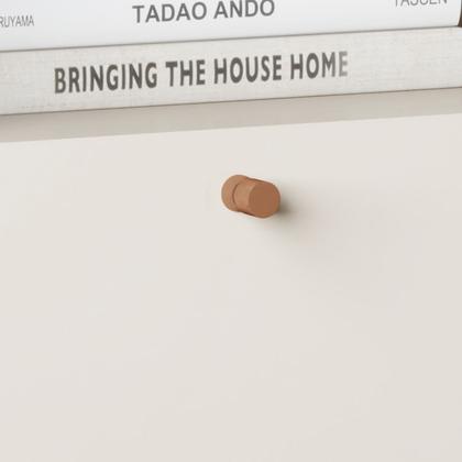 Imagem de Mesa de Cabeceira Slim Tucupi Off White com Nature Pe Bronze - Moveis JB