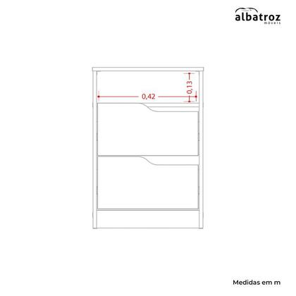 Imagem de Mesa de Cabeceira Sole 2 Gavetas Branco/Freijó - ABZ