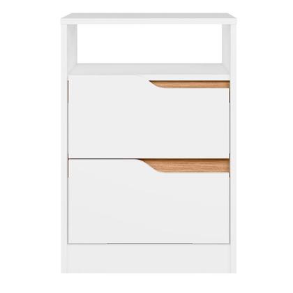 Imagem de Mesa de Cabeceira Sole 2 Gavetas Branco/Freijó - ABZ