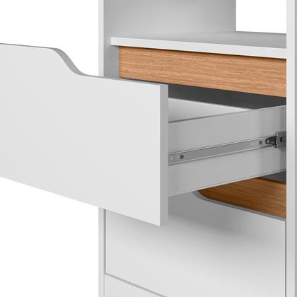 Imagem de Mesa de Cabeceira Sole 2 Gavetas Branco/Freijó - ABZ