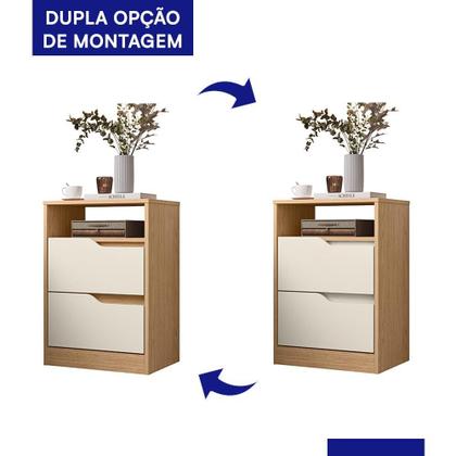 Imagem de Mesa de Cabeceira Sole 2 Gavetas Flex - Móveis Albatroz