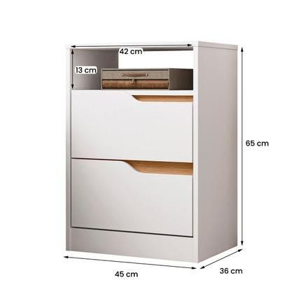 Imagem de Mesa de Cabeceira Sole com 2 Gavetas e Nicho