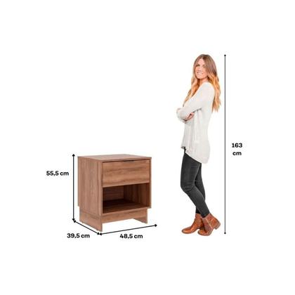 Imagem de Mesa de Cabeceira Solteiro 1145 - c/1 Gaveta Freijo - Carraro