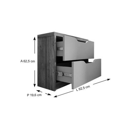 Imagem de Mesa de Cabeceira Solteiro Conect c/ 2 Gavetas Branco - Santos Andirá