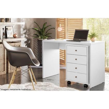 Imagem de Mesa de Cabeceira Solteiro Presence c/ 4 Gavetas Amêndola Touch - Demóbile