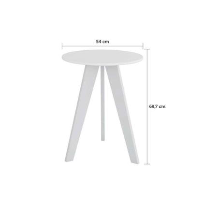 Imagem de Mesa de Cabeceira Solteiro Retrô 7103 Branco Brilho - Peroba