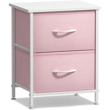 Imagem de Mesa de cabeceira Sorbus com 2 gavetas, estrutura de aço, tampo de madeira