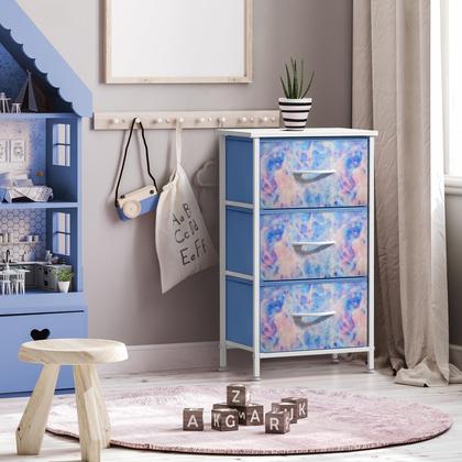 Imagem de Mesa de cabeceira Sorbus com 3 gavetas Pastel Tie-Dye