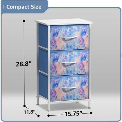 Imagem de Mesa de cabeceira Sorbus com 3 gavetas Pastel Tie-Dye