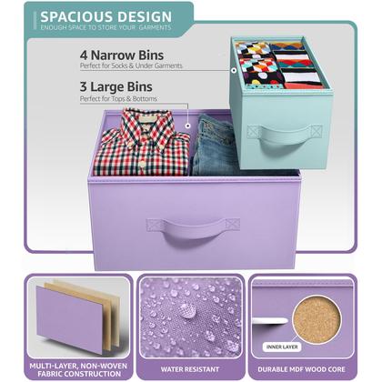 Imagem de Mesa de Cabeceira Sorbus com 7 Gavetas - Estrutura de Aço e Tampo de Madeira (Branca)