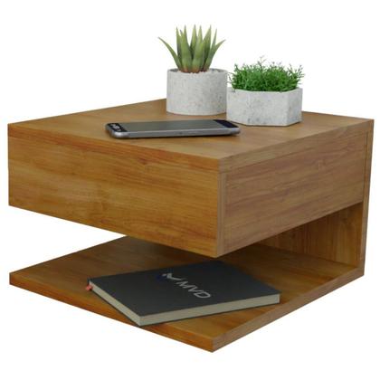 Imagem de Mesa de Cabeceira Suspensa 1 Gaveta Superior Marrom