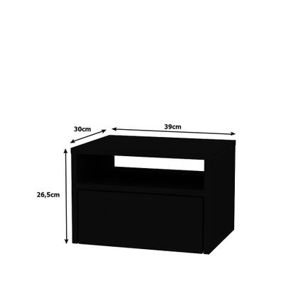 Imagem de Mesa De Cabeceira Suspensa 390x300 Com 1 Gaveta Mdp Netmobil