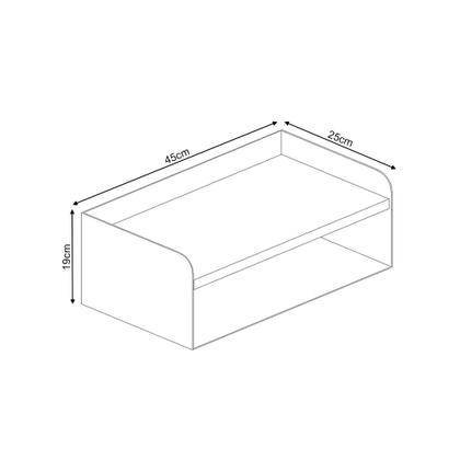 Imagem de Mesa de Cabeceira Suspensa Branca em Aço Linha Home Padrão Morphi Design 45cm 