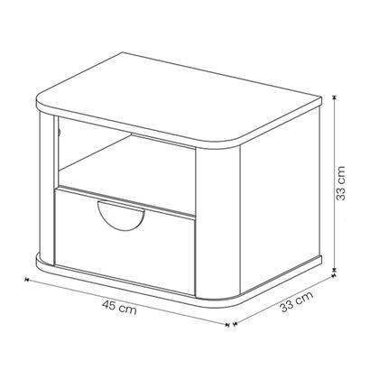 Imagem de Mesa de Cabeceira Suspensa Buriti com 1 Gaveta e Nicho