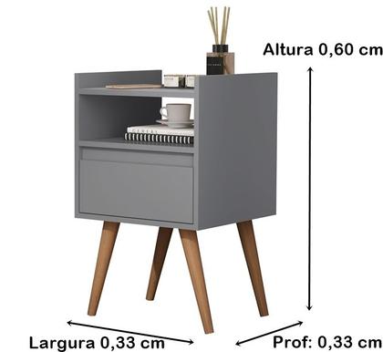 Imagem de Mesa de Cabeceira Suspensa e com Pés Palito Porta basculante Milena Cores - Comprar Moveis em Casa