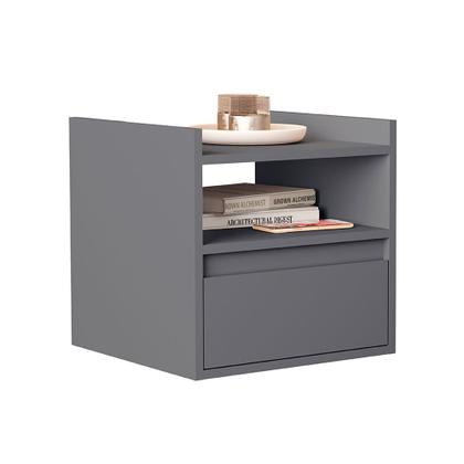 Imagem de Mesa de Cabeceira Suspensa Minerva com 1 Porta Cinza